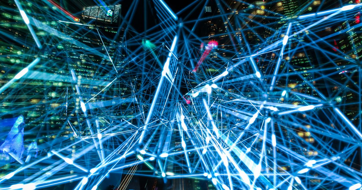 ネットワークをイメージした光の線